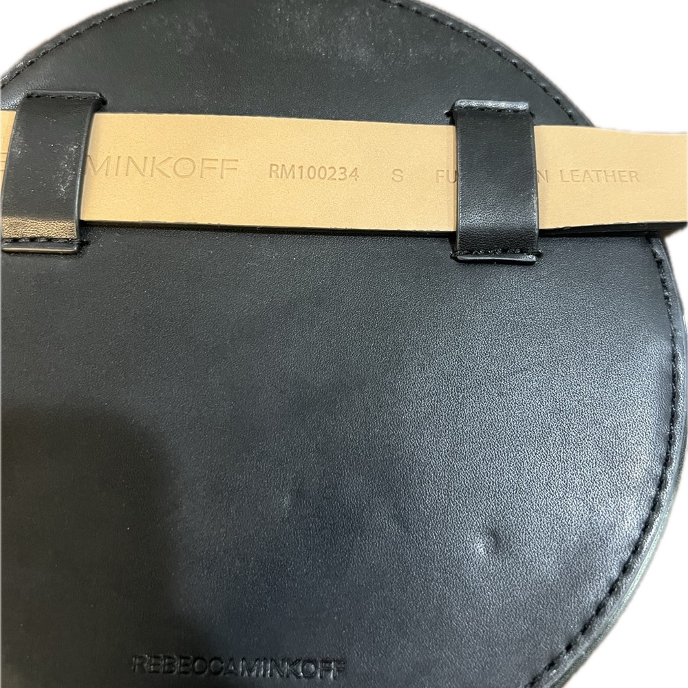 Black Round Crossbody Bag with Stud Accents - Picture 5 of 7